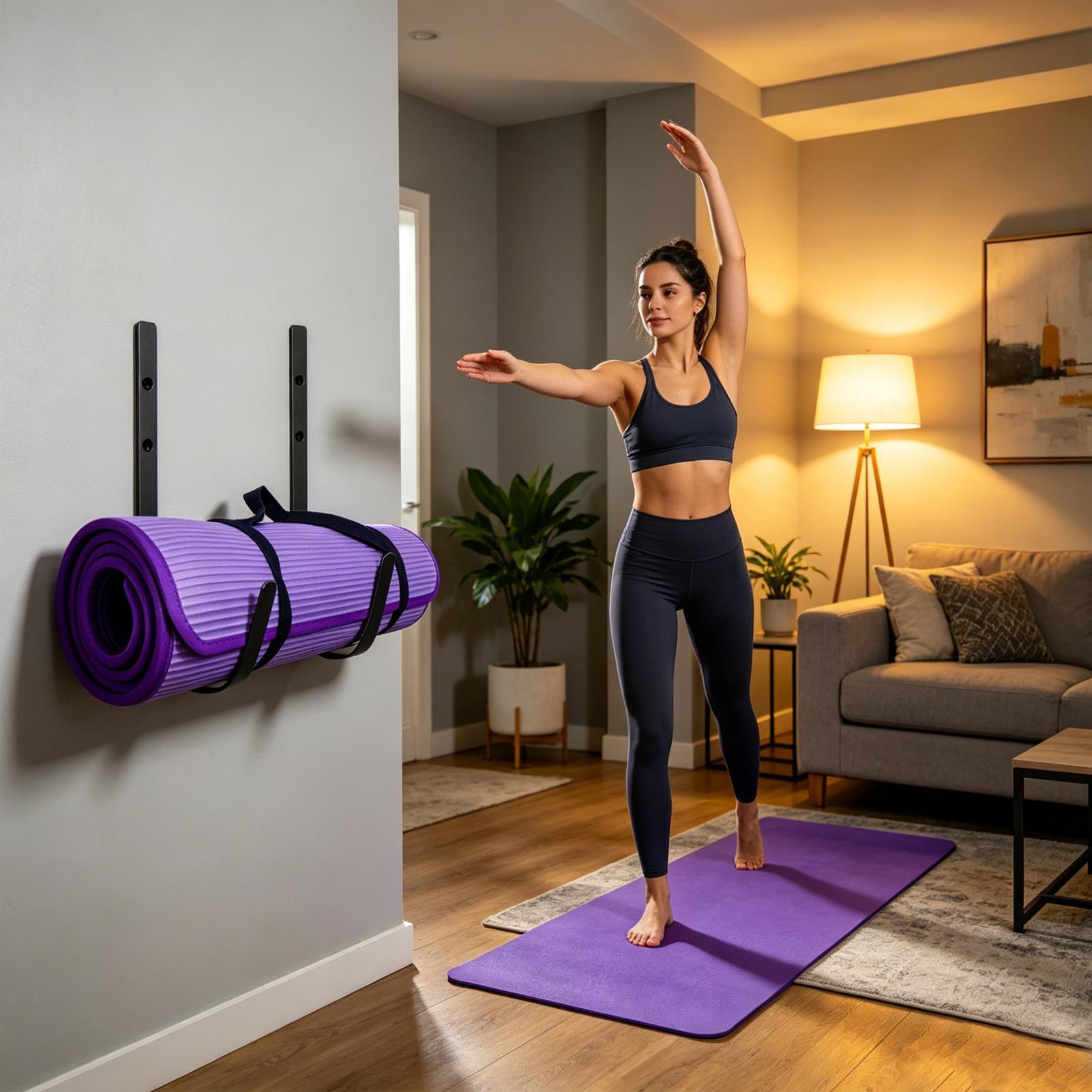 Pilates Yoga Garage - Suporte de Parede para Tapete de