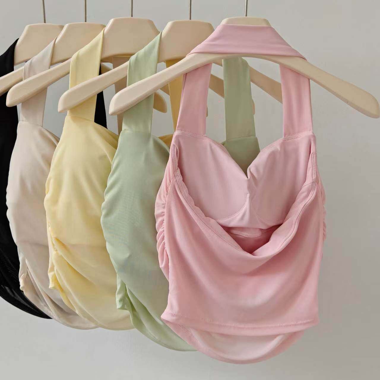 Pilates Yoga Clothes - Top de Yoga com Alça Halter