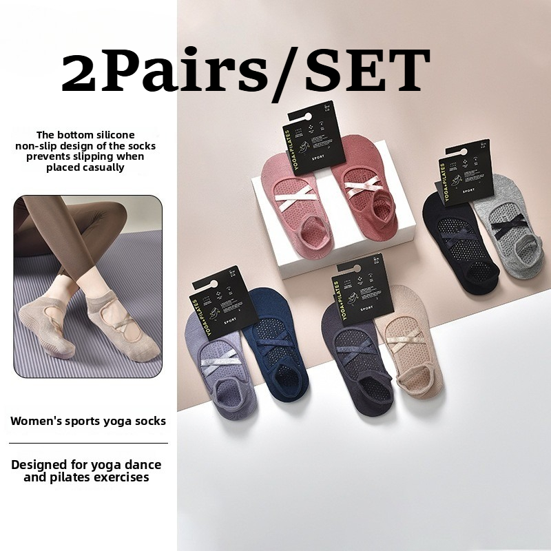 2 pares de meias de algodão re - Pilates Yoga Clothes avaliação e preço